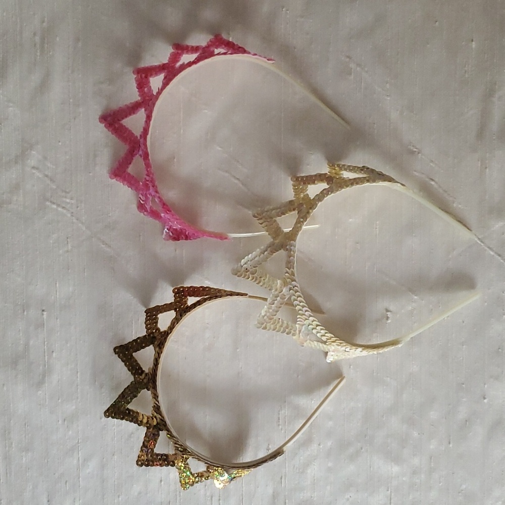 💖 4/$25 Sequins Crown Headband - Set of 3